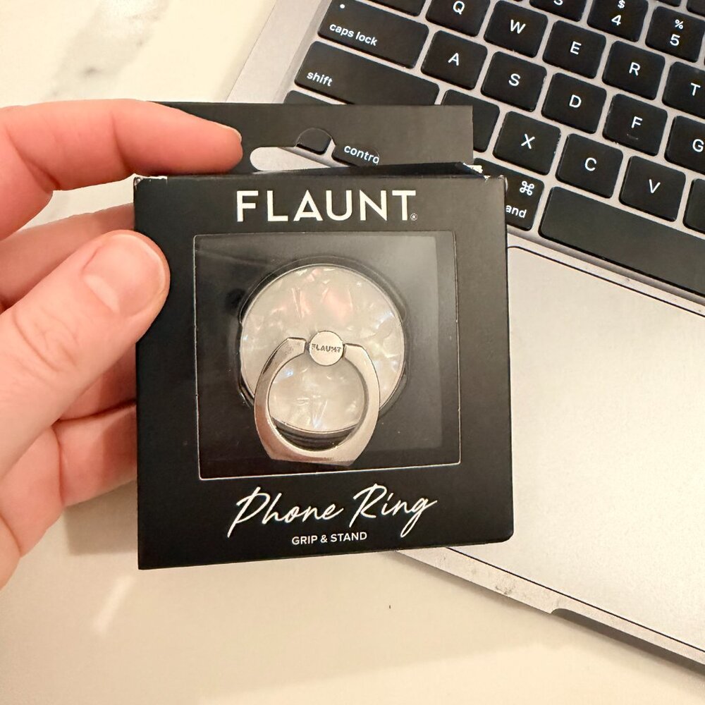 FLAUNT Opal Shell Adhesive Phone Ring Stand